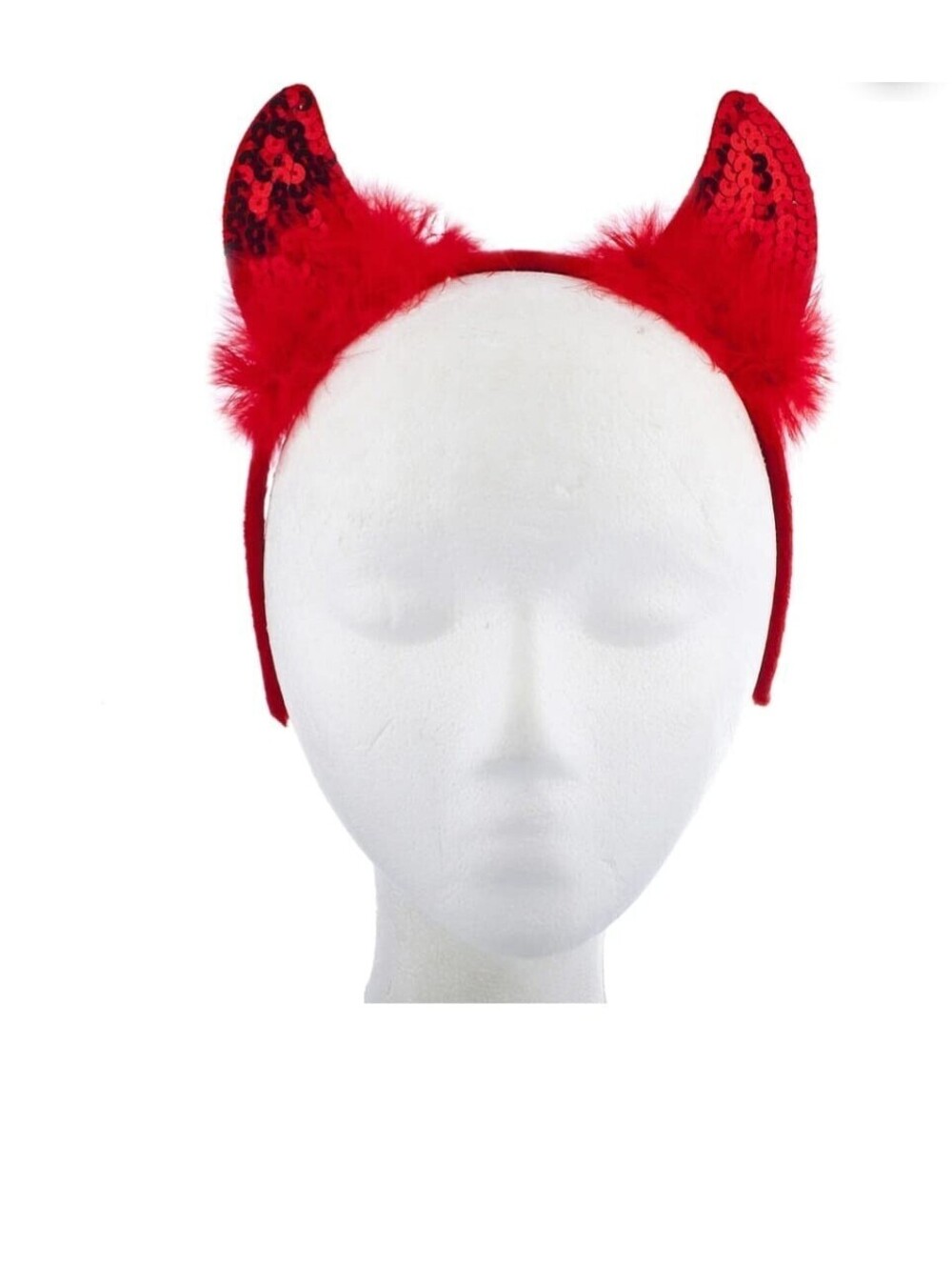 Red Sequin Devil Horn Headband Costume Accessory New